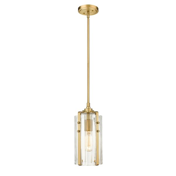 Z-Lite Rubbed Brass Alverton 1-Light Mini Pendant