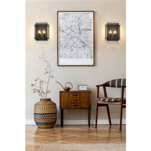 Z-Lite Matte Black Titania 2-Light Wall Sconce