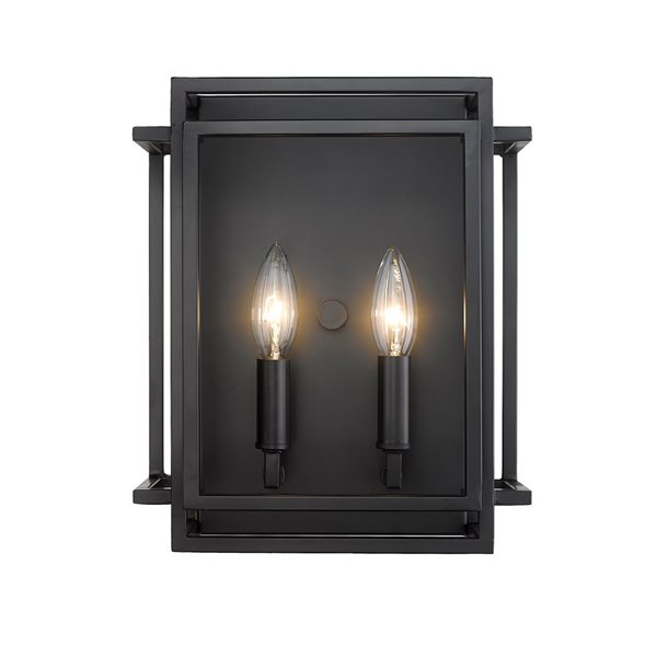 Z-Lite Matte Black Titania 2-Light Wall Sconce