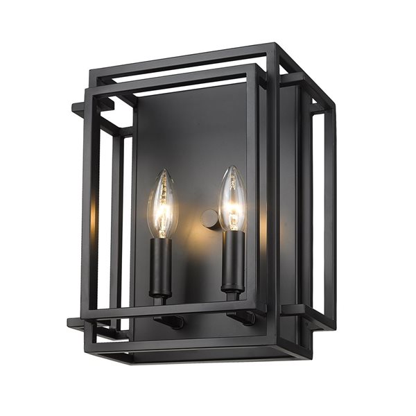 Z-Lite Matte Black Titania 2-Light Wall Sconce