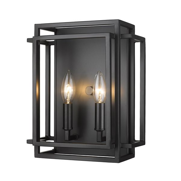 Z-Lite Matte Black Titania 2-Light Wall Sconce