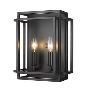 Z-Lite Matte Black Titania 2-Light Wall Sconce