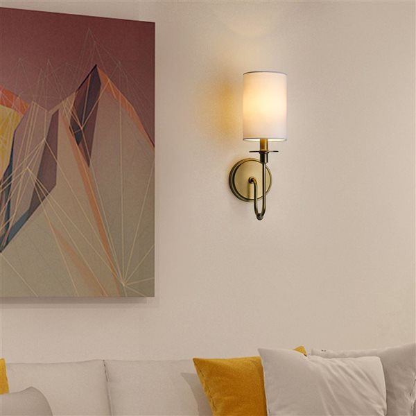 Z-Lite Rubbed Brass Ella 1-Light Wall Sconce