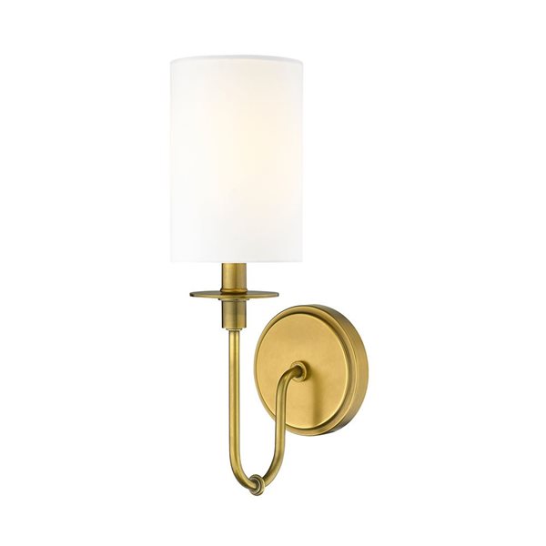 Z-Lite Rubbed Brass Ella 1-Light Wall Sconce