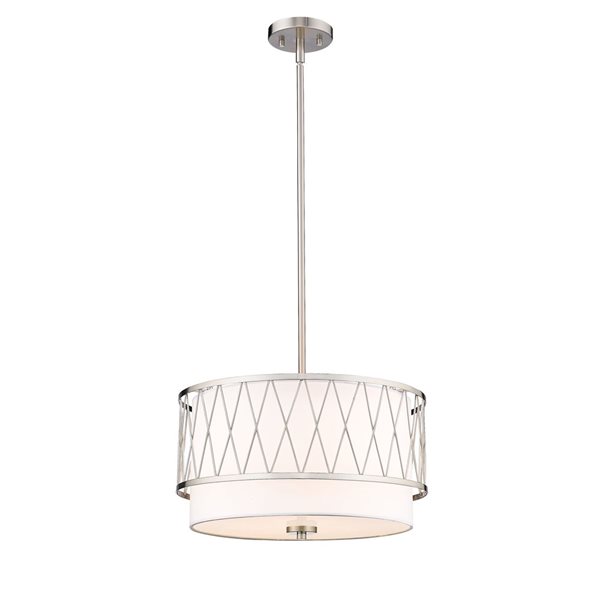 Z-Lite Brushed Nickel Dalton 3-Light Pendant