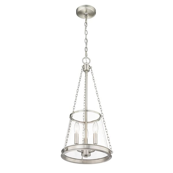 Z-Lite Brushed Nickel Prescott 3-Light Pendant