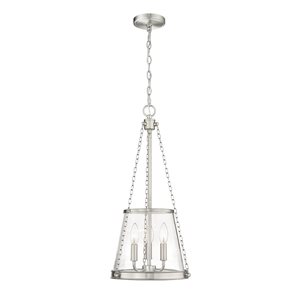 Z-Lite Brushed Nickel Prescott 3-Light Pendant