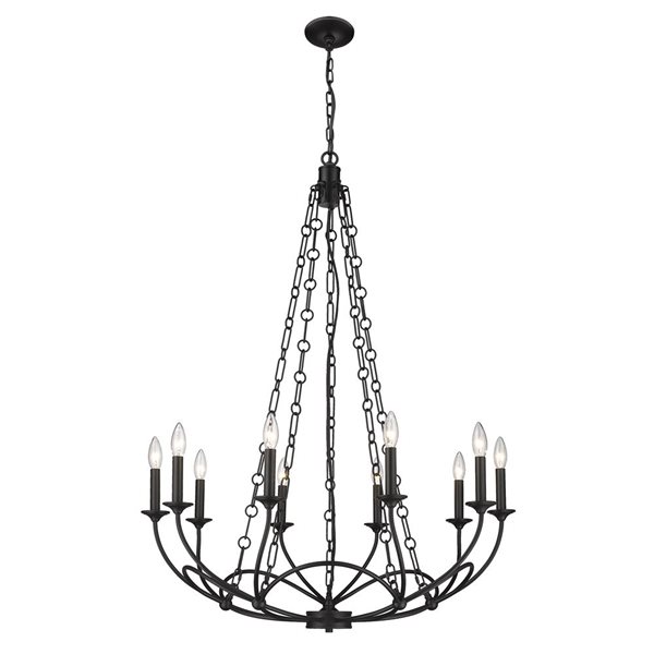 Z-Lite Matte Black Arabella 10-Light Chandelier