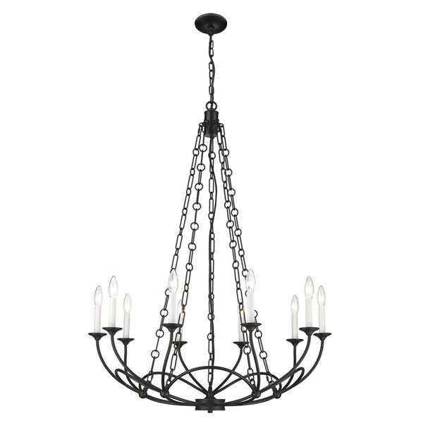 Z-Lite Matte Black Arabella 10-Light Chandelier