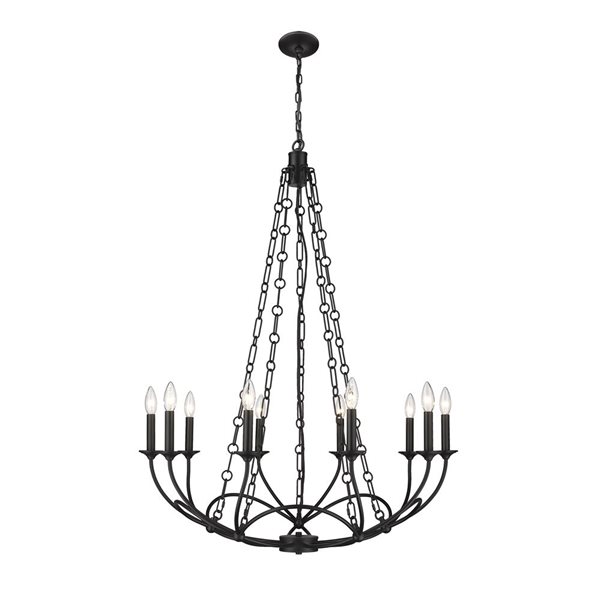 Z-Lite Matte Black Arabella 10-Light Chandelier