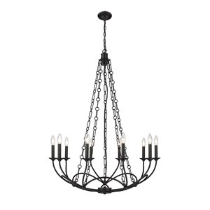 Z-Lite Matte Black Arabella 10-Light Chandelier