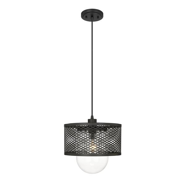 Z-Lite Matte Black Kipton 1-Light Pendant