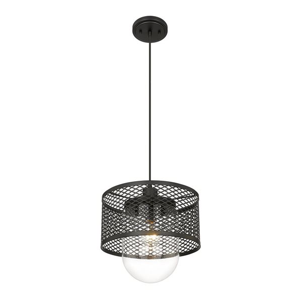 Z-Lite Matte Black Kipton 1-Light Pendant