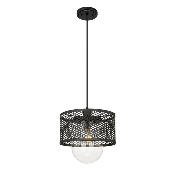 Z-Lite Matte Black Kipton 1-Light Pendant