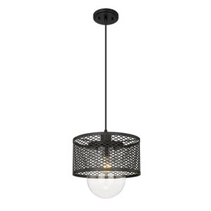 Z-Lite Matte Black Kipton 1-Light Pendant