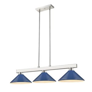 Z-Lite Brushed Nickel Cobalt 3-Light Billiard Light