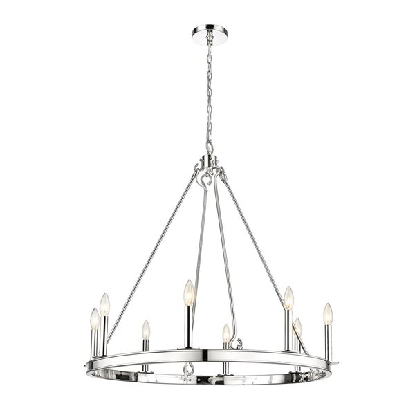 Z-Lite Polished Nickel Barclay 8-Light Chandelier