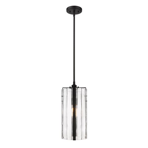 Z-Lite Matte Black Alverton 1-Light Pendant