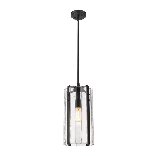 Z-Lite Matte Black Alverton 1-Light Pendant