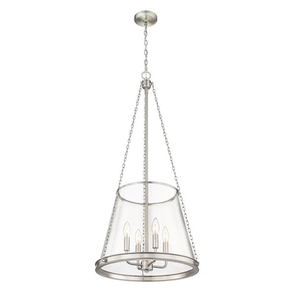 Z-Lite Brushed Nickel Prescott 4-Light Pendant