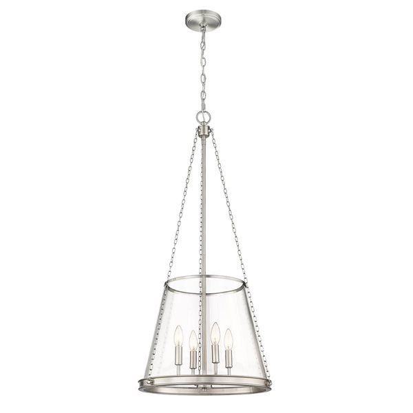 Z-Lite Brushed Nickel Prescott 4-Light Pendant