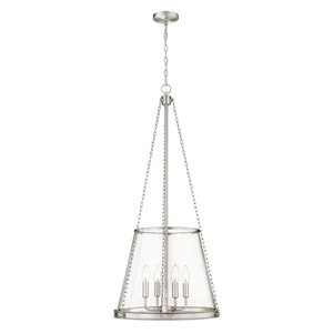 Z-Lite Brushed Nickel Prescott 4-Light Pendant