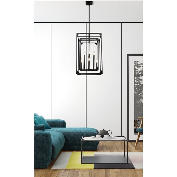 Z-Lite Matte Black Easton 8-Light Chandelier