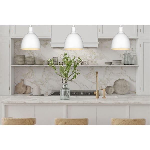 Z-Lite Satin White Sawyer 1-Light Pendant