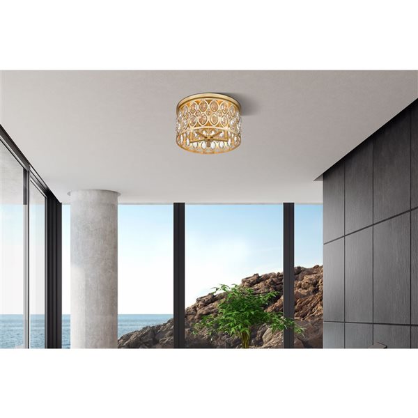 Z-Lite Heirloom Brass Dealey 5-Light Flush Mount