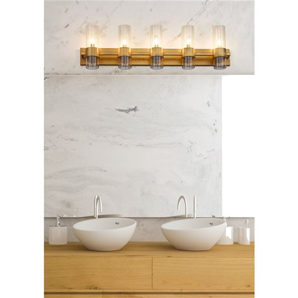 Z-Lite Rubbed Brass Lawson 5-Light Vanity