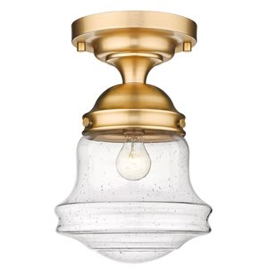 Z-Lite Heritage Brass Vaughn 1-Light Flush Mount