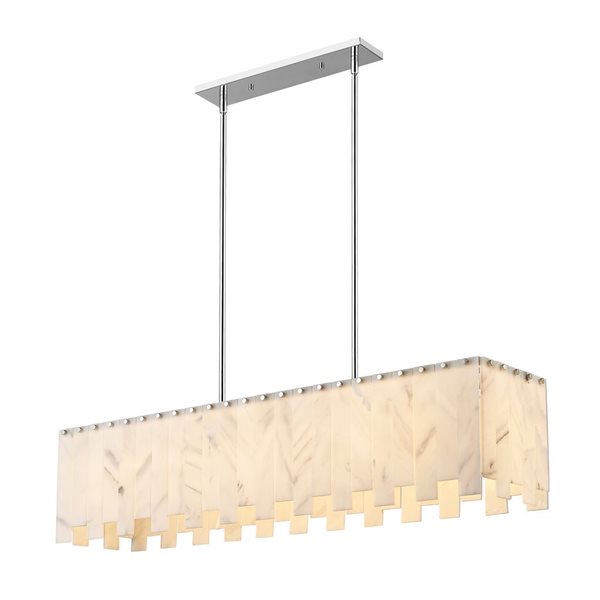 Z-Lite Polished Nickel Alabaster Viviana 7-Light Island Lighting