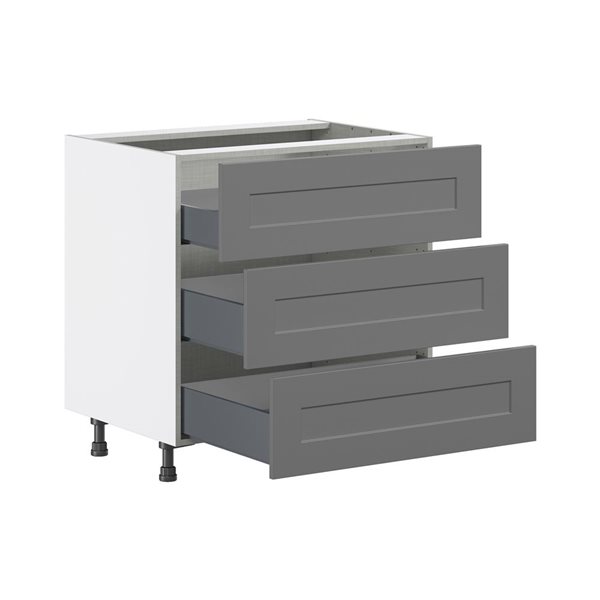 Hugo&Borg Beaumont 30 x 34.5 x 24.88-in Painted Slate Grey Drawer Base Semi-Custom Cabinet