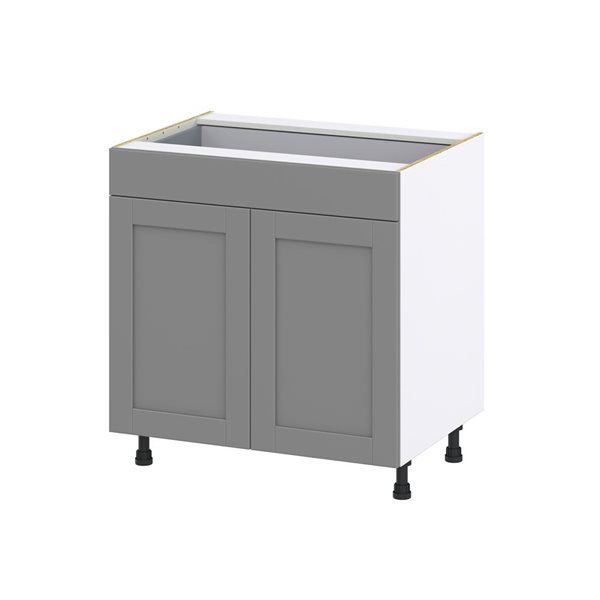 Hugo&Borg Beaumont 33 x 34.5 x 24.88-in Painted Slate Grey Door and Drawer Base Semi-Custom Cabinet