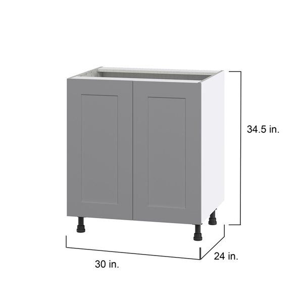 Hugo&Borg Beaumont 30 x 34.5 x 24.88-in Painted Slate Grey Door Base Semi-Custom Cabinet