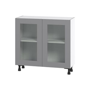 Hugo&Borg Beaumont 36 x 34.5 x 14.88-in Painted Slate Grey Door Base Semi-Custom Cabinet