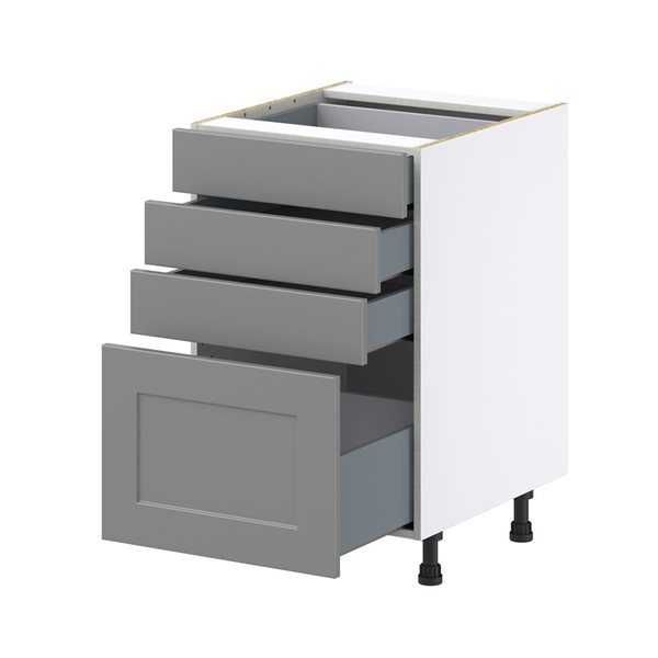 Hugo&Borg Beaumont 21 x 34.5 x 24.88-in Painted Slate Grey Drawer Base Semi-Custom Cabinet