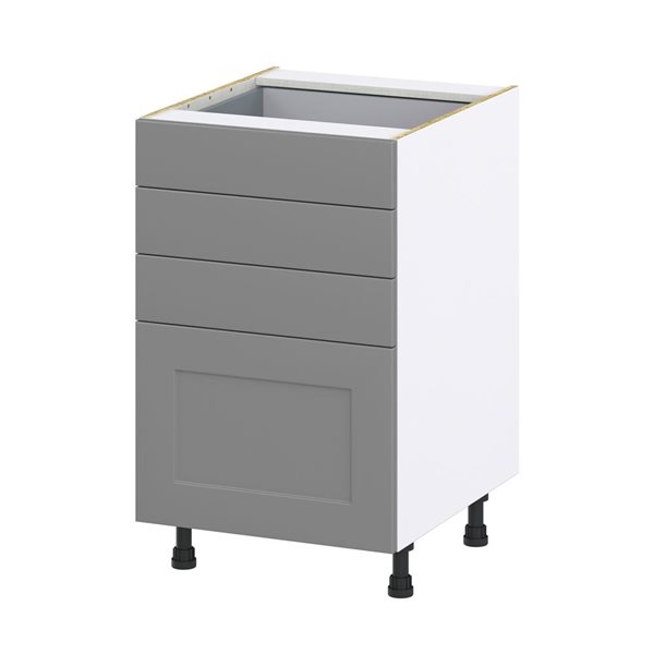 Hugo&Borg Beaumont 21 x 34.5 x 24.88-in Painted Slate Grey Drawer Base Semi-Custom Cabinet