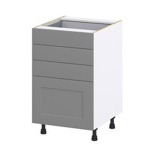 Hugo&Borg Beaumont 21 x 34.5 x 24.88-in Painted Slate Grey Drawer Base Semi-Custom Cabinet