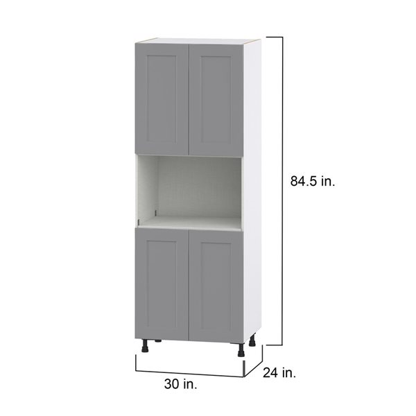 Hugo&Borg Beaumont 30 x 84.5 x 24.88-in Painted Slate Grey Door Pantry Semi-Custom Cabinet