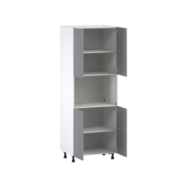 Hugo&Borg Beaumont 30 x 84.5 x 24.88-in Painted Slate Grey Door Pantry Semi-Custom Cabinet