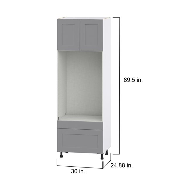 Hugo&Borg Beaumont 30 x 89.5 x 24.88-in Painted Slate Grey Door and Drawer Pantry Semi-Custom Cabinet