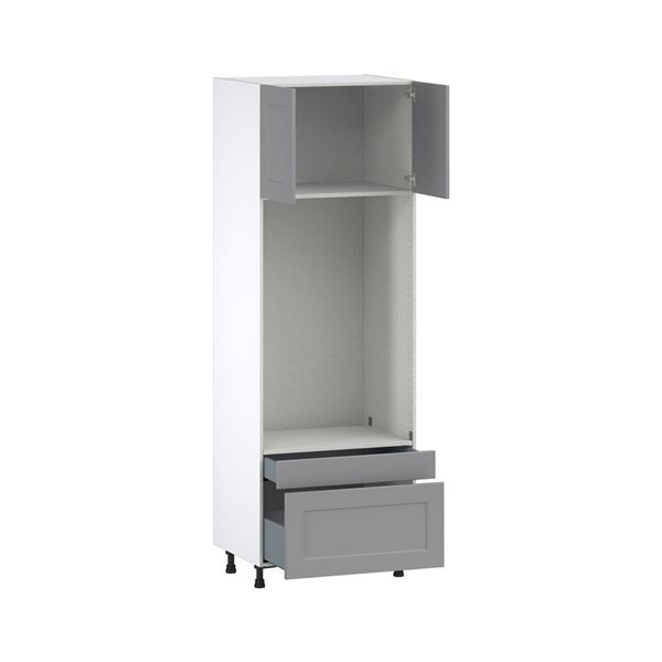 Hugo&Borg Beaumont 30 x 89.5 x 24.88-in Painted Slate Grey Door and Drawer Pantry Semi-Custom Cabinet