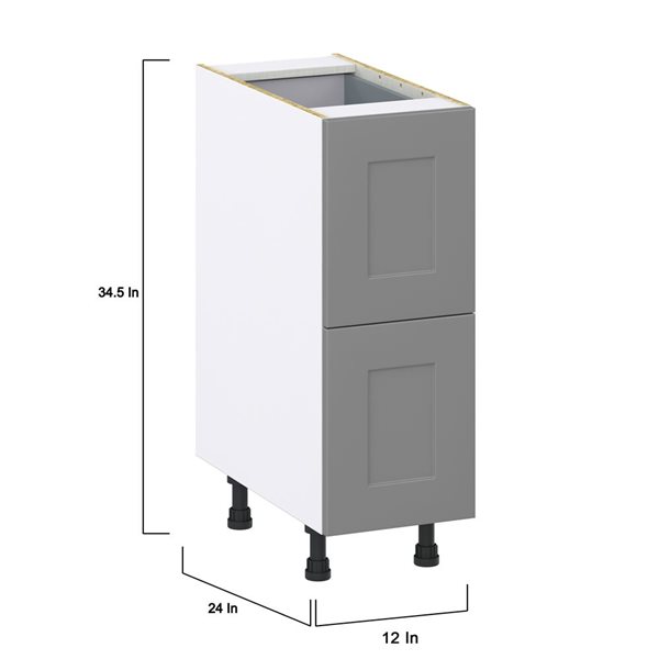 Hugo&Borg Beaumont 12 x 34.5 x 24.88-in Painted Slate Grey Drawer Base Semi-Custom Cabinet