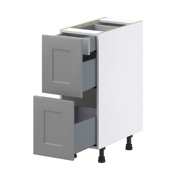 Hugo&Borg Beaumont 12 x 34.5 x 24.88-in Painted Slate Grey Drawer Base Semi-Custom Cabinet