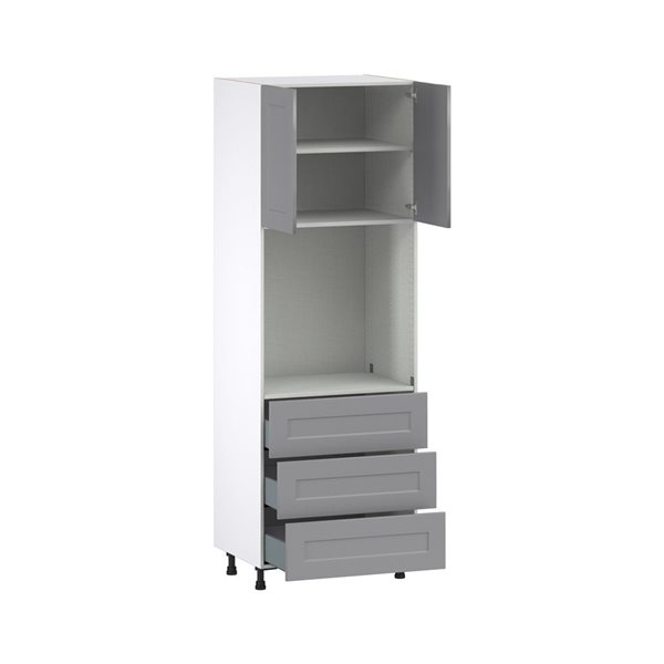 Hugo&Borg Beaumont 30 x 89.5 x 24.88-in Painted Slate Grey Door and Drawer Pantry Semi-Custom Cabinet