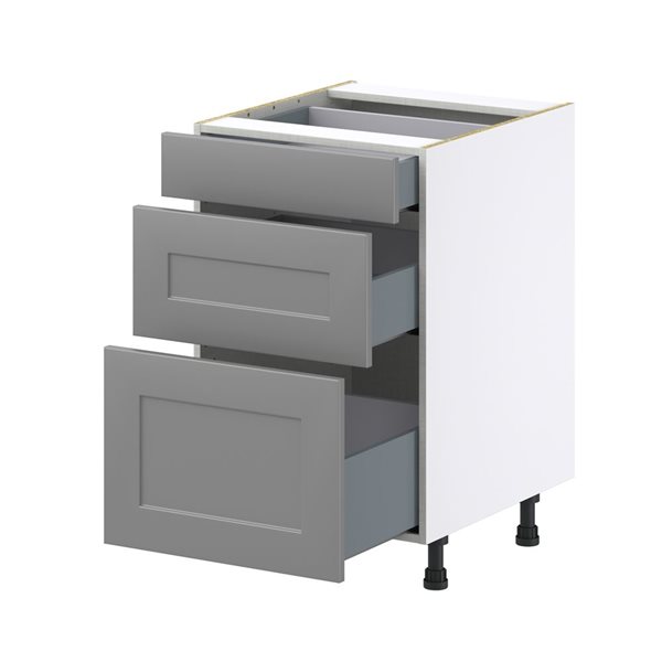 Hugo&Borg Beaumont 21 x 34.5 x 24.88-in Painted Slate Grey Drawer Base Semi-Custom Cabinet