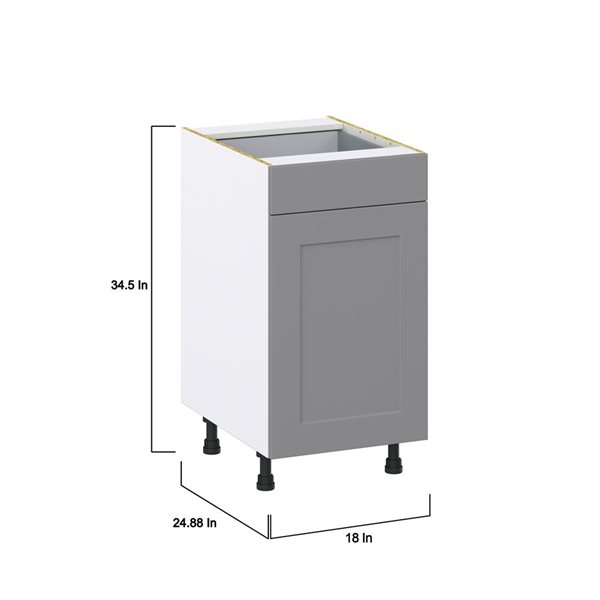 Hugo&Borg Beaumont 18 x 34.5 x 24.88-in Painted Slate Grey Drawer Base Semi-Custom Cabinet