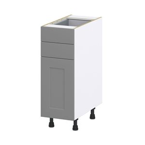 Hugo&Borg Beaumont 12 x 34.5 x 24.88-in Painted Slate Grey Door and Drawer Base Semi-Custom Cabinet