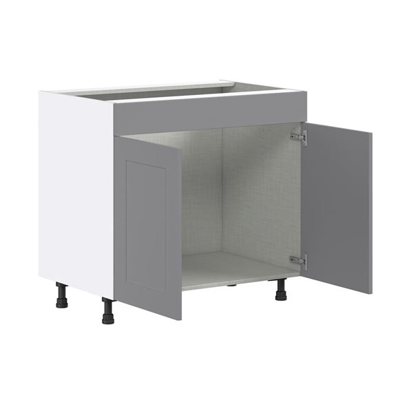 Hugo&Borg Beaumont 36 x 34.5 x 24.88-in Painted Slate Grey Sink Base Semi-Custom Cabinet